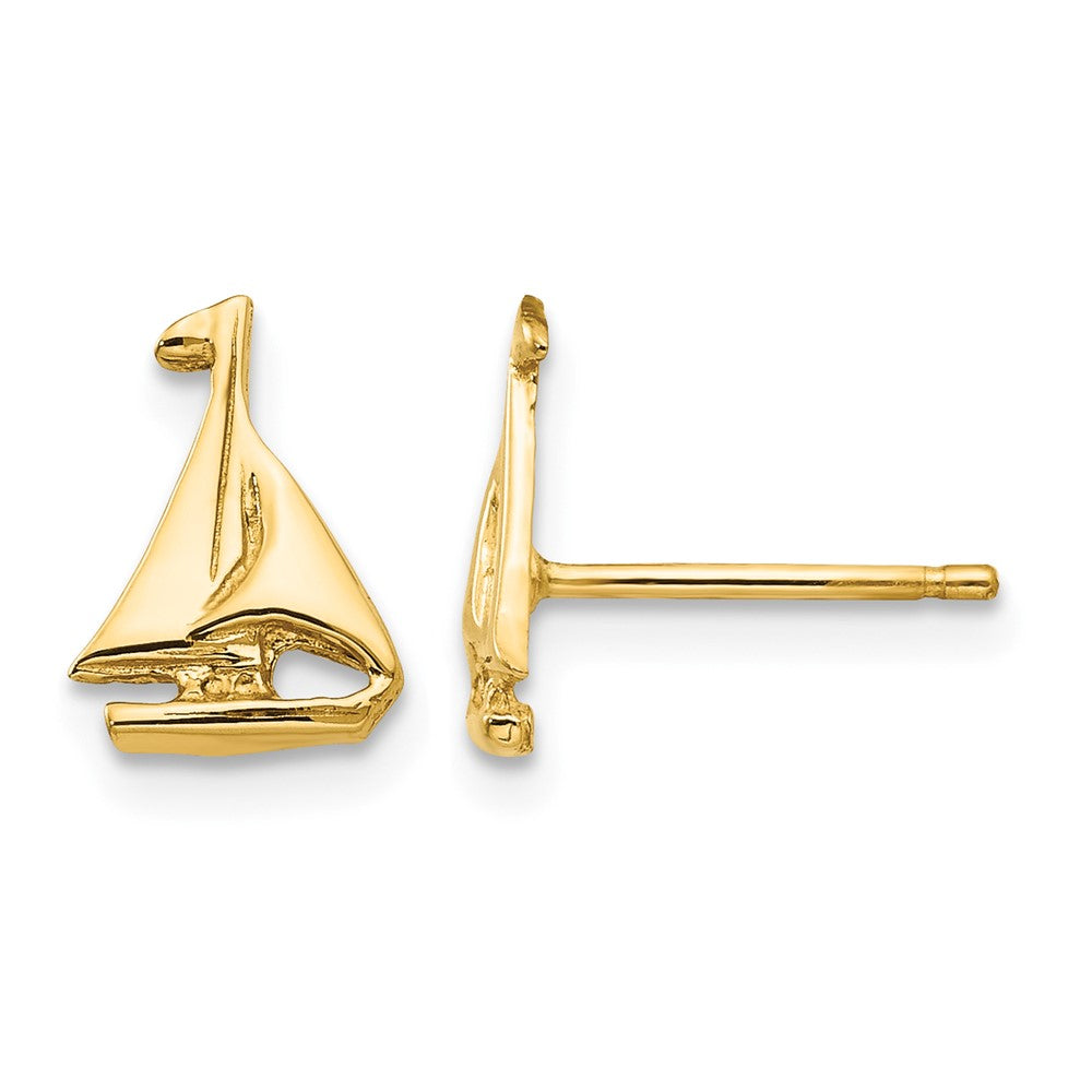 10k Sail Boat Earrings