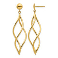 10k Curved Tube Dangle Earrings