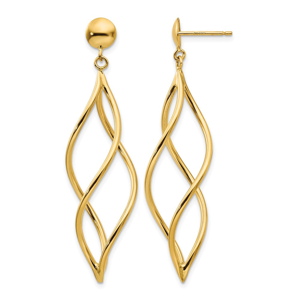 10k Curved Tube Dangle Earrings