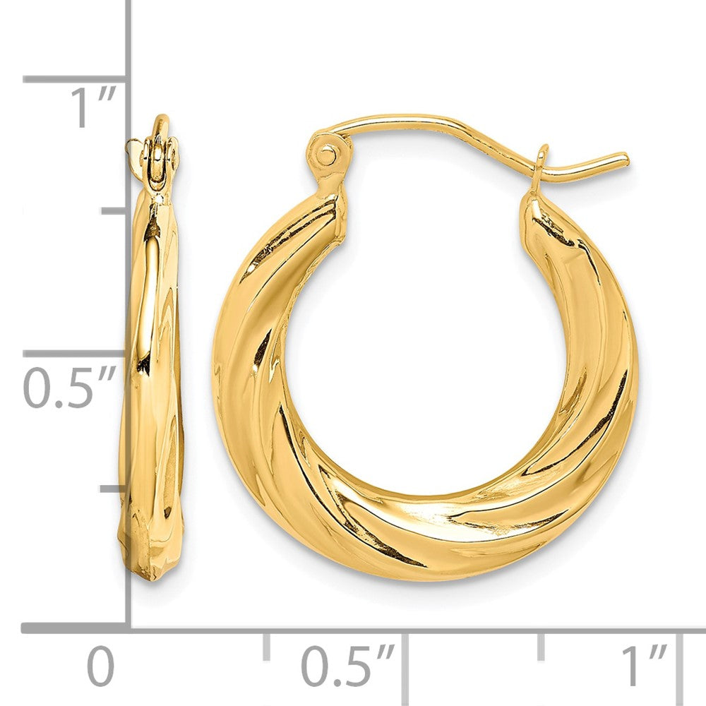 10k Fancy Small Hoop Earrings