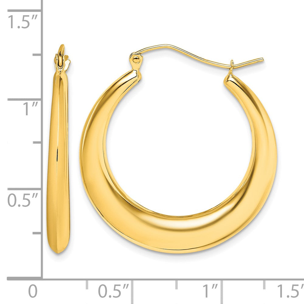10k Polished Hollow Classic Earrings