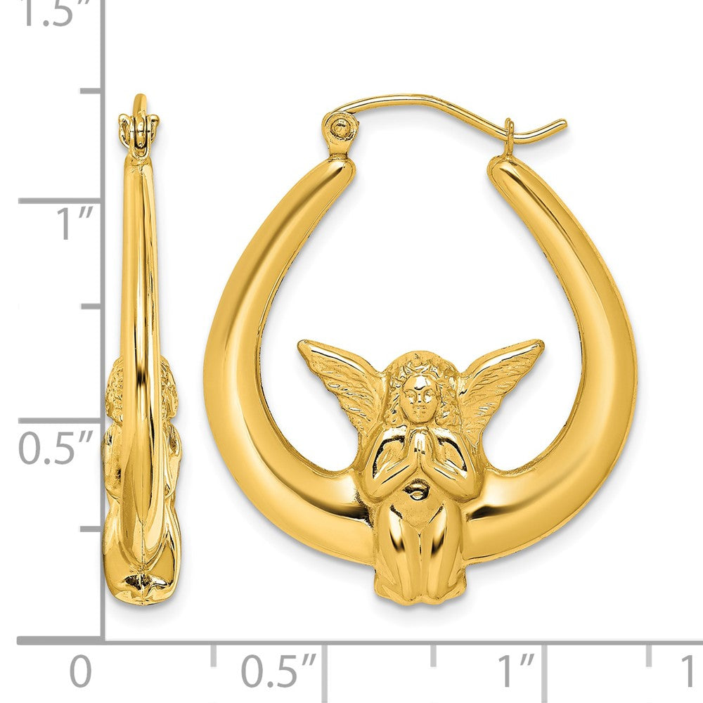 10k Angel Hoop Earrings