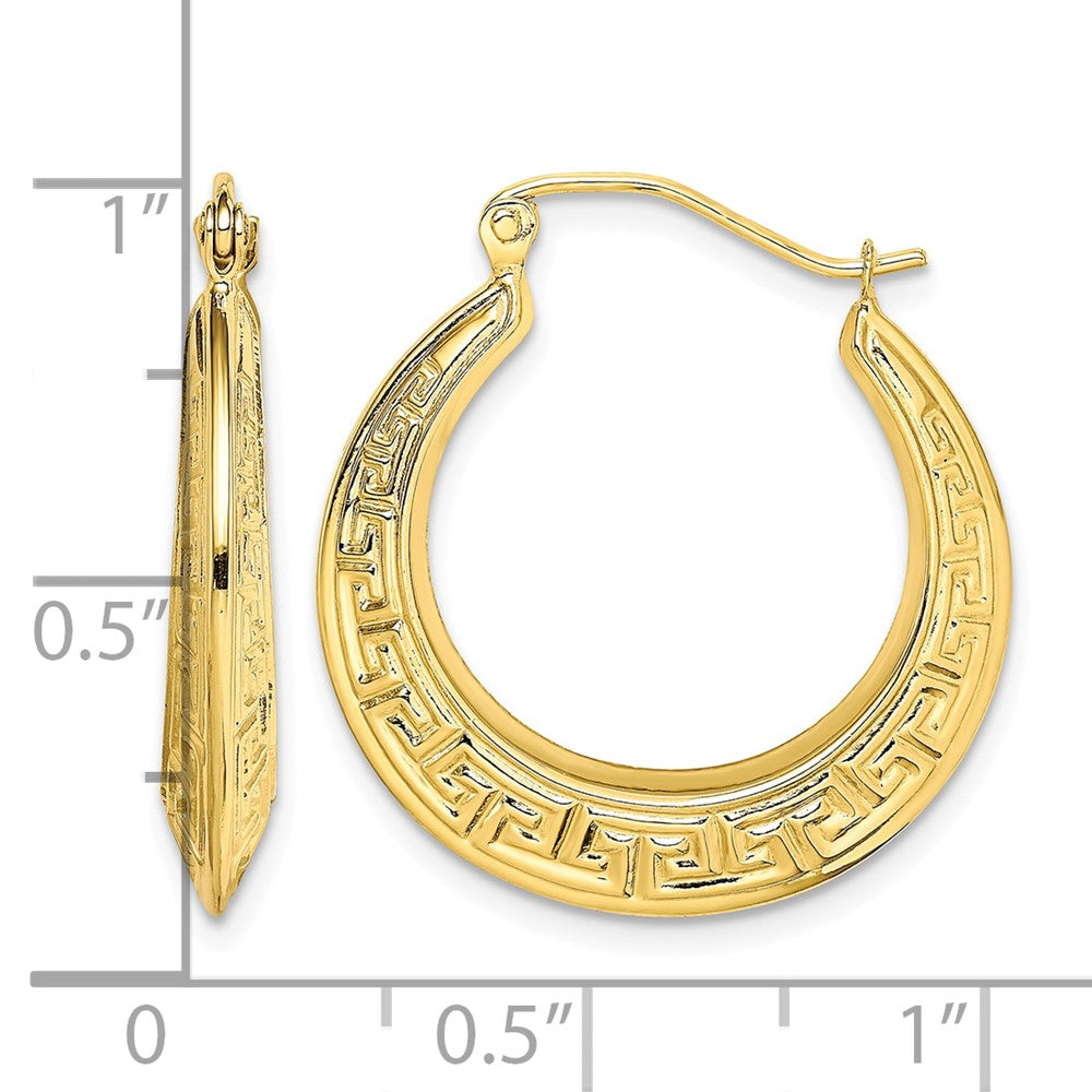 10k Polished Hollow Greek Key Earrings