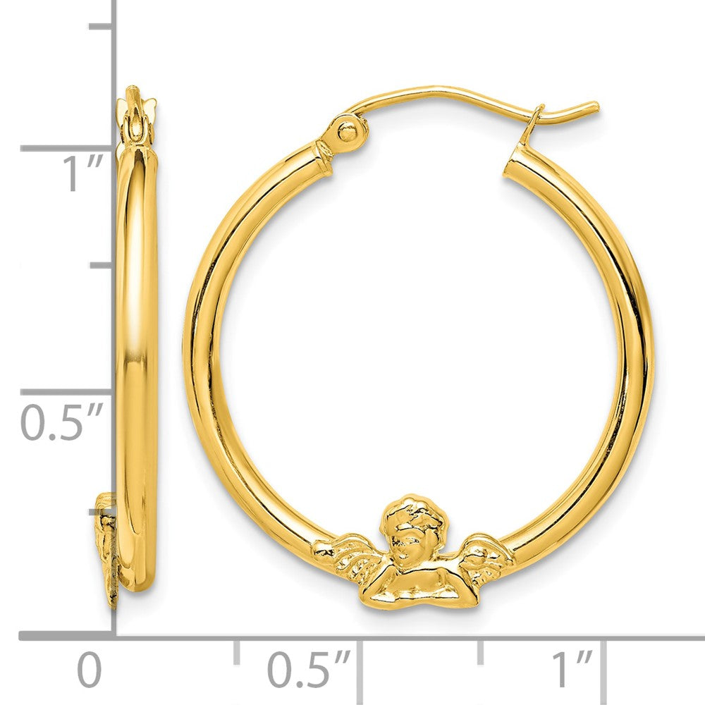 10k Angel Hoop Earrings