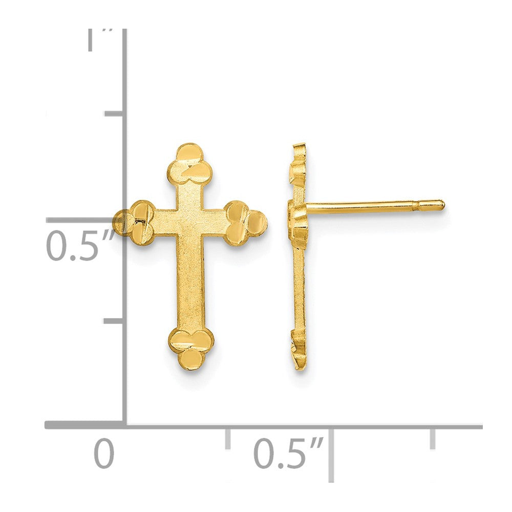 10k Budded Cross Earring