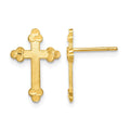 10k Budded Cross Earring