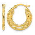 10k Patterned Hollow Hoop Earrings