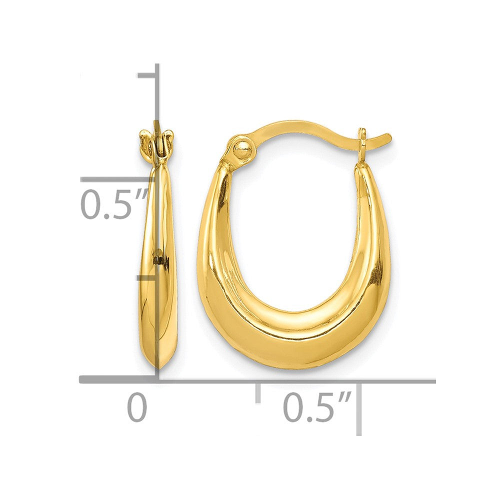 10K Hollow Hoop Earrings