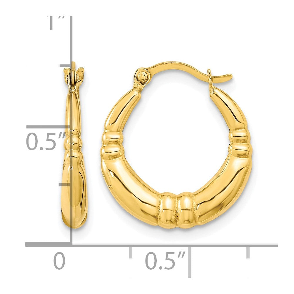 10k Polished Hoop Earrings