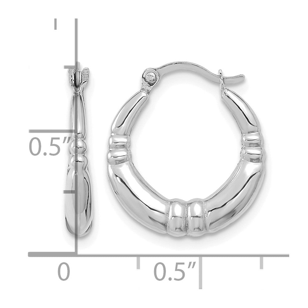 10k White Gold Polished Hoop Earrings