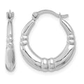 10k White Gold Polished Hoop Earrings