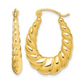 10k Polished Twisted Hollow Hoop Earrings