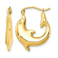 10k Polished Dolphin Hoop Earrings