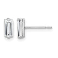 10K White Gold Polished CZ Stud Earrings