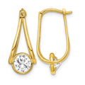 10K Polished CZ Hoop Earrings
