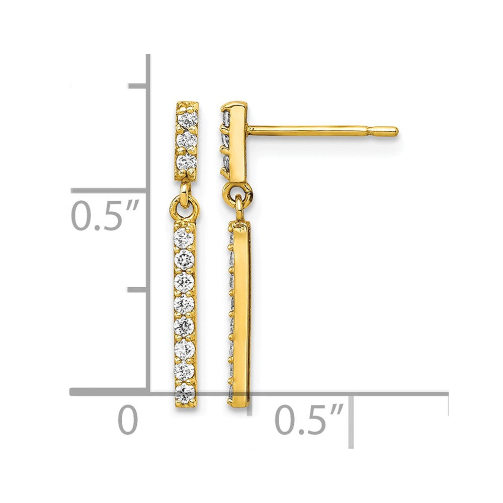 10K CZ Dangle Earrings