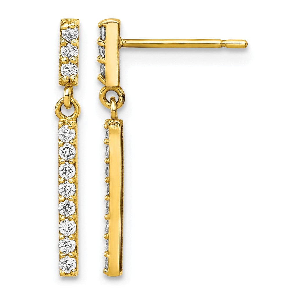 10K CZ Dangle Earrings
