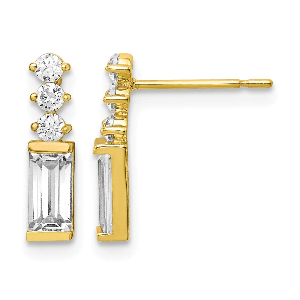 10K Polished CZ Earrings