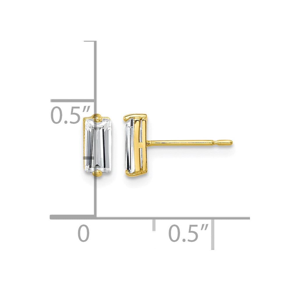 10K Polished CZ Stud Earrings