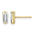 10K Polished CZ Stud Earrings