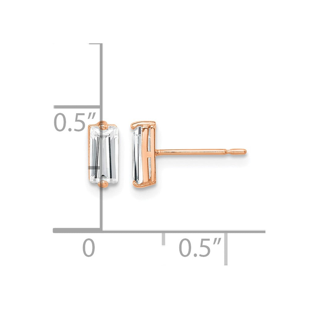 10K Rose Gold Polished CZ Stud Earrings