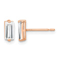 10K Rose Gold Polished CZ Stud Earrings