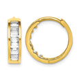 10K CZ Hinged Hoop Earrings