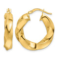 10ky Polished 5.25mm Hollow Twisted Round Hoop Earrings