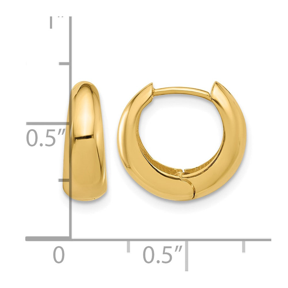 10K Polished Hinged Huggie Hoop Earrings
