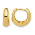 10K Polished Hinged Huggie Hoop Earrings