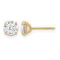 10K Polished 5mm CZ Stud Post Earrings