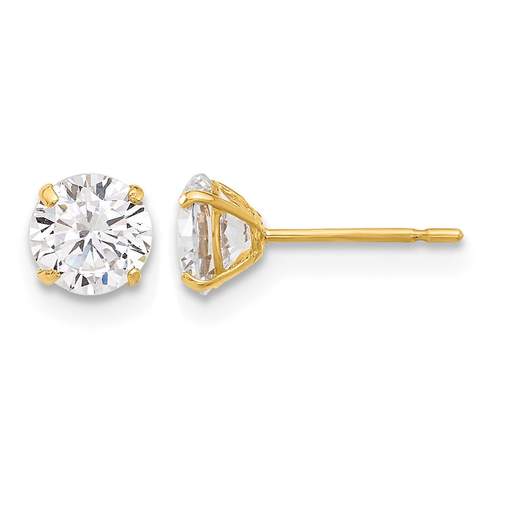 10K Polished 5mm CZ Stud Post Earrings