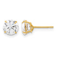 10K Polished 6mm CZ Stud Post Earrings
