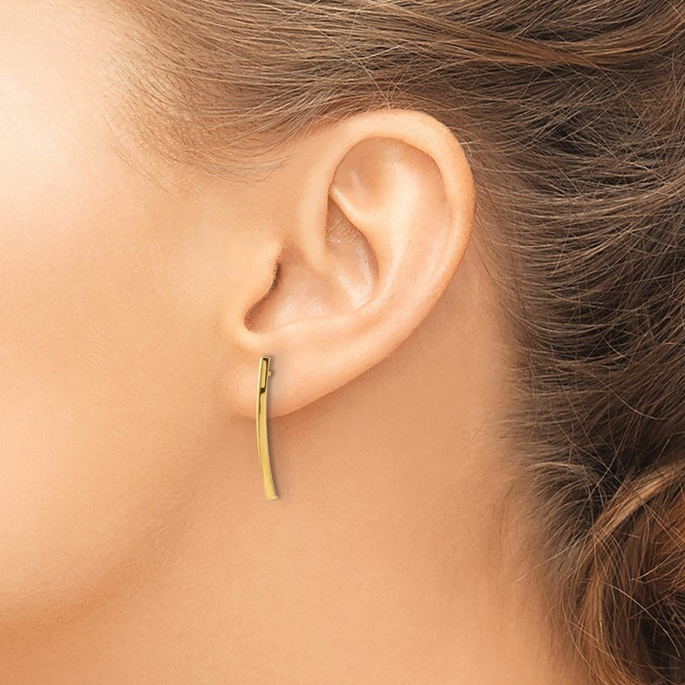 10K Polished Bar Post Earrings