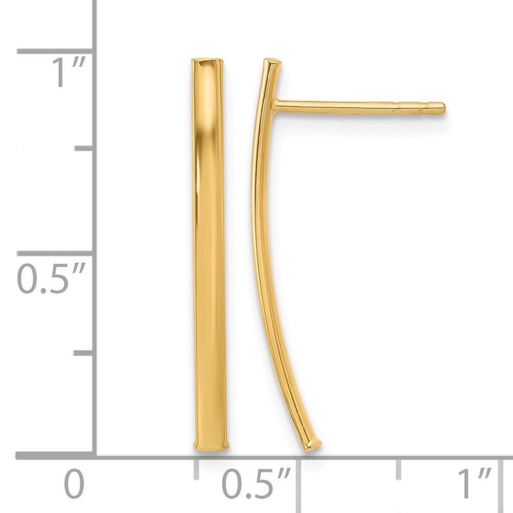 10K Polished Bar Post Earrings