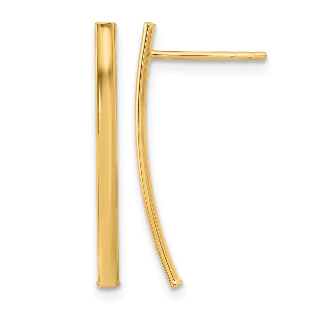 10K Polished Bar Post Earrings