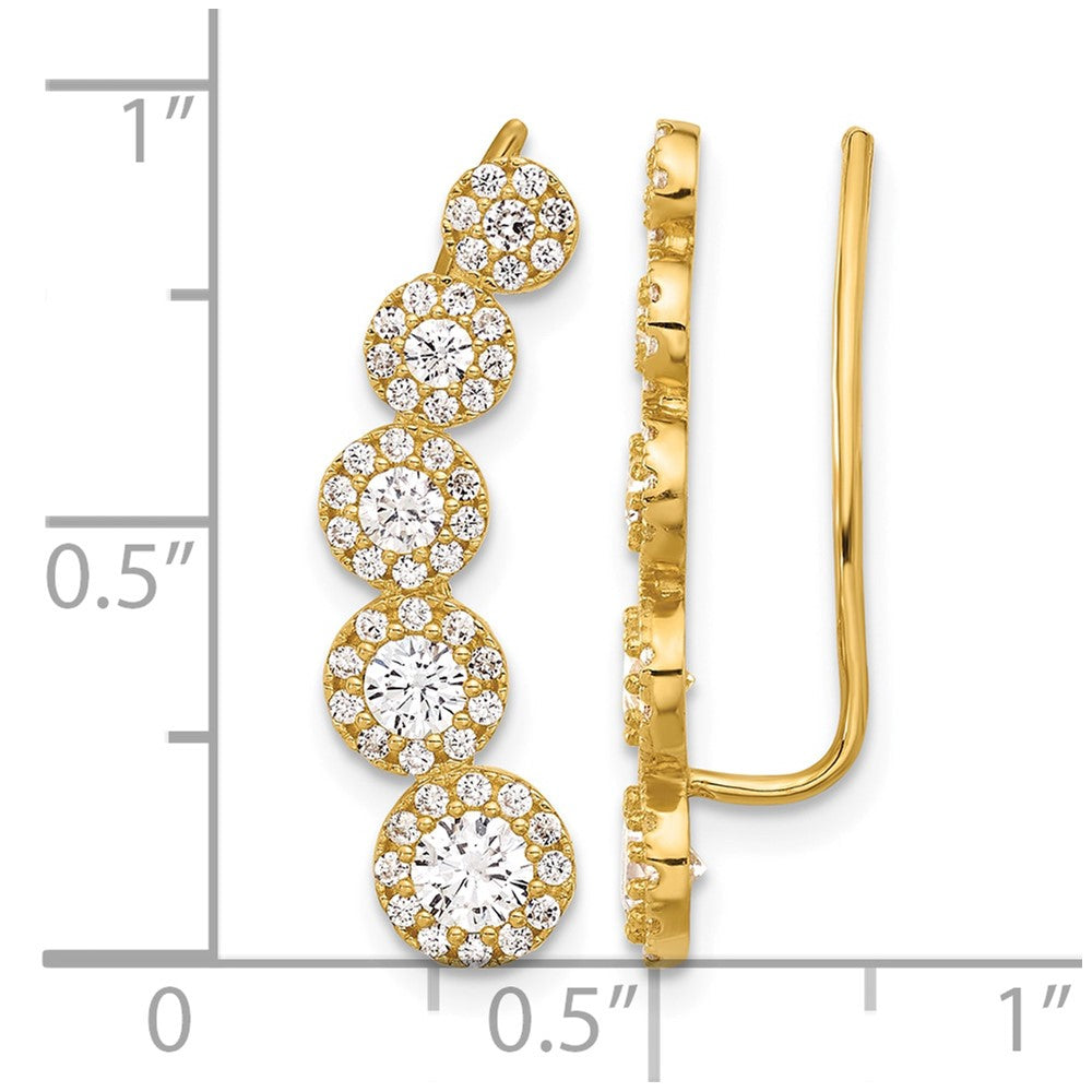 10K Polished CZ Ear Climbers