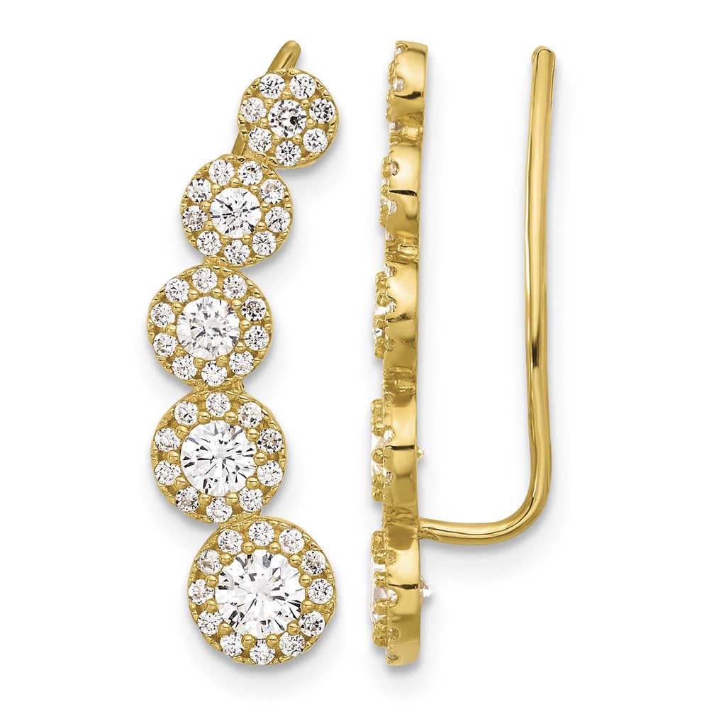 10K Polished CZ Ear Climbers