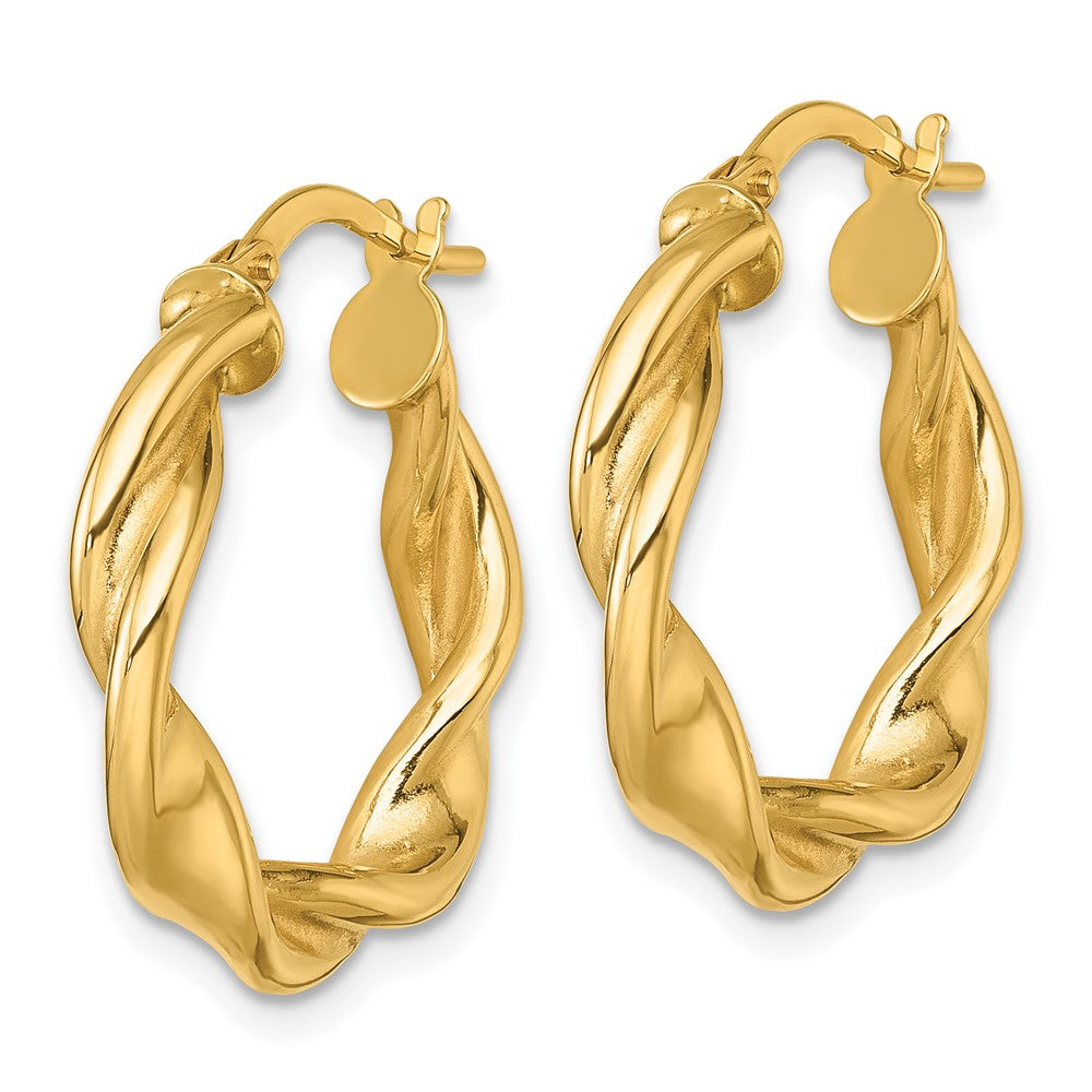 10K Polished Twist Hoop Earrings