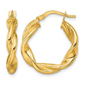 10K Polished Twist Hoop Earrings