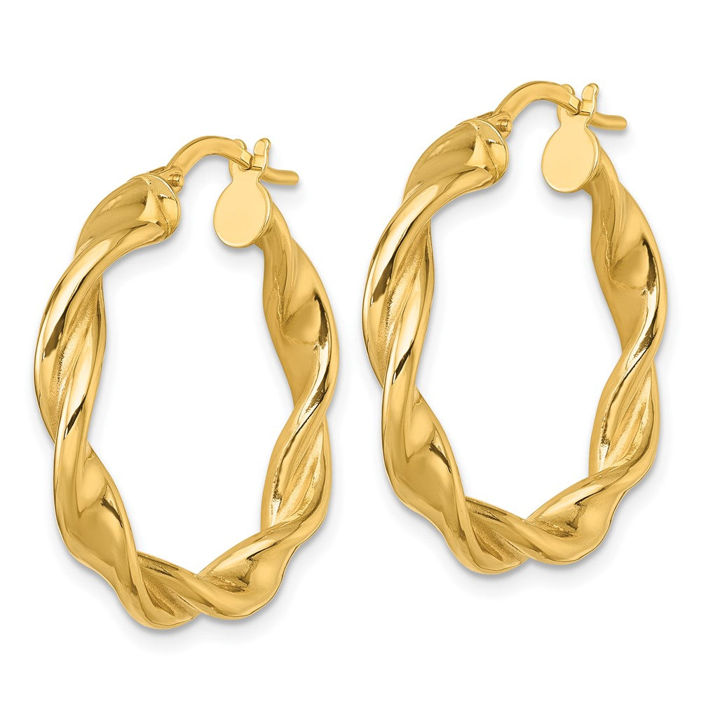 10K Polished Twist Hoop Earrings