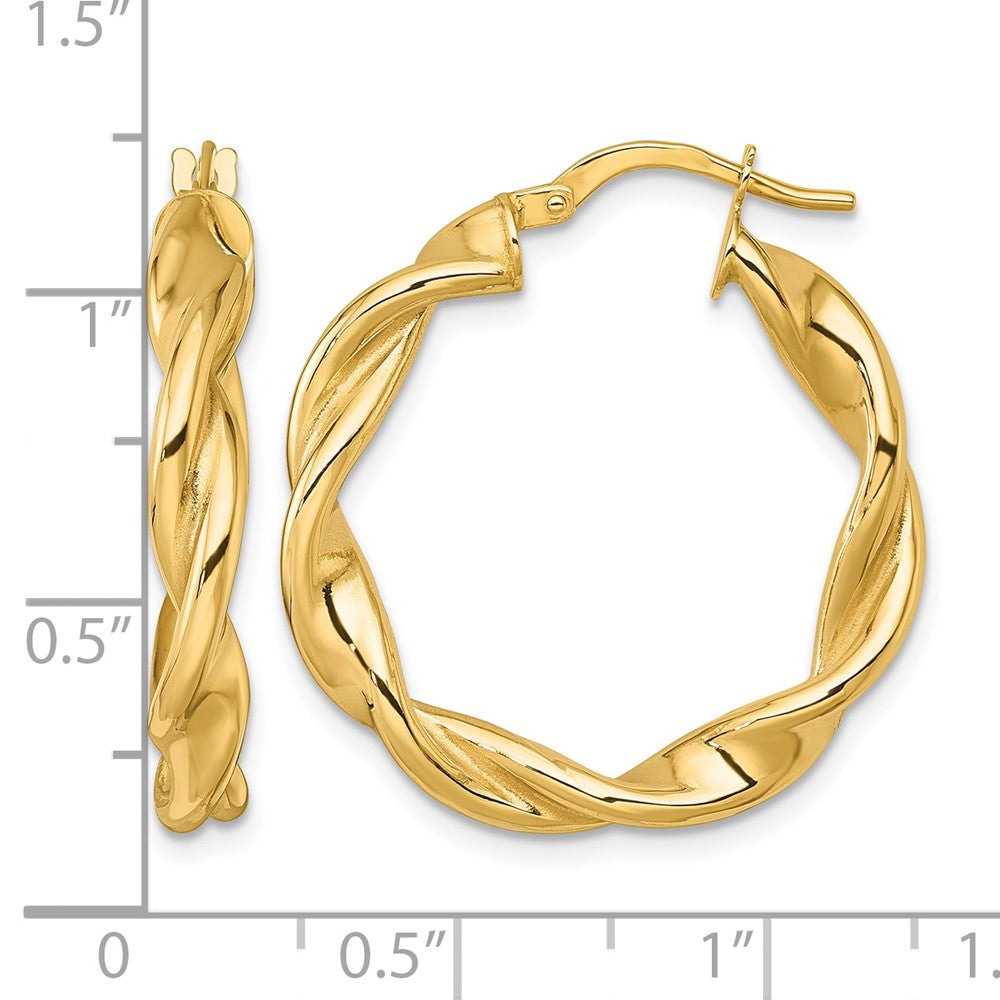 10K Polished Twist Hoop Earrings
