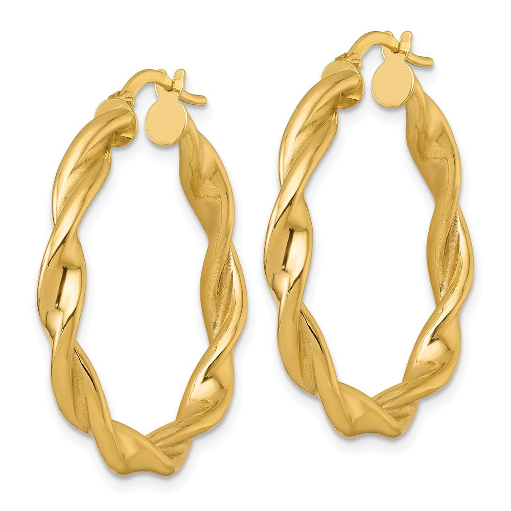 10K Polished Twist Hoop Earrings