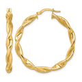 10K Polished Twist Hoop Earrings