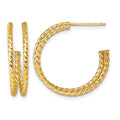 10K Polished and Twisted C-Hoop Post Earrings