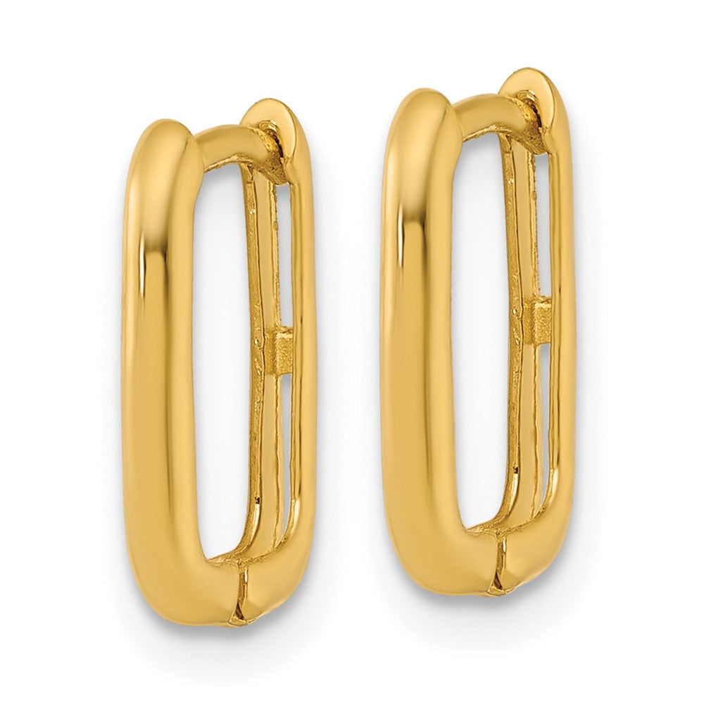 10k Polished Rectangle Hinged Hoop Earrings