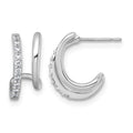 10k White Gold Polished CZ Fancy Post Earrings