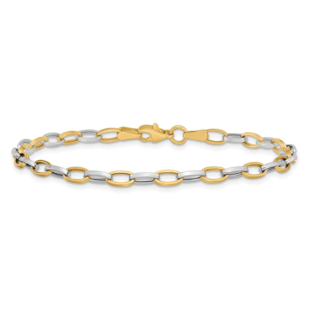 10k Two-tone Polished Open Link Bracelet