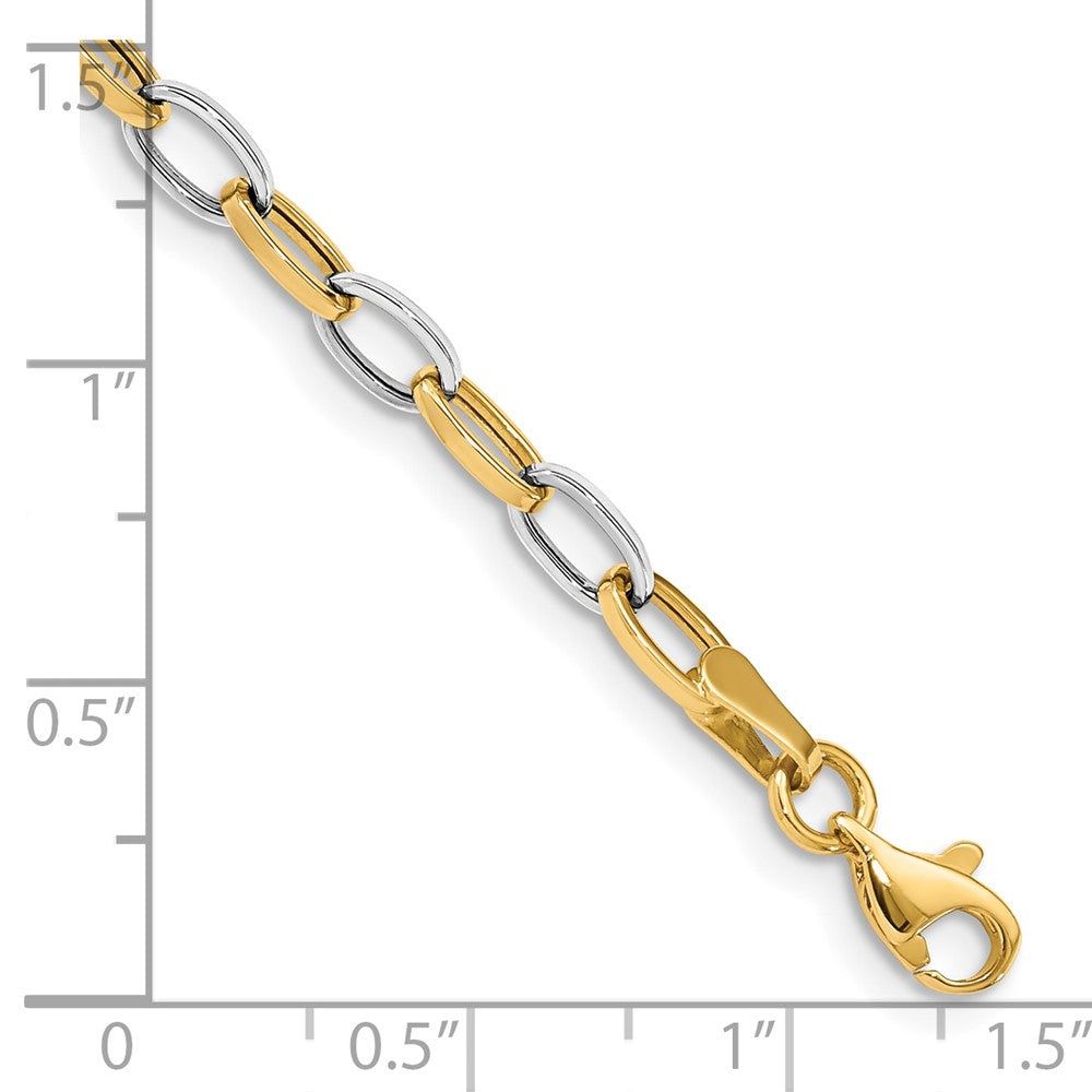 10k Two-tone Polished Open Link Bracelet