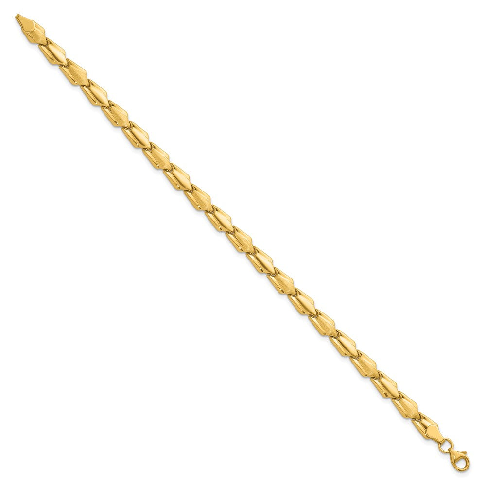 10K Polished & Satin Fancy Link 7.5 in Bracelet